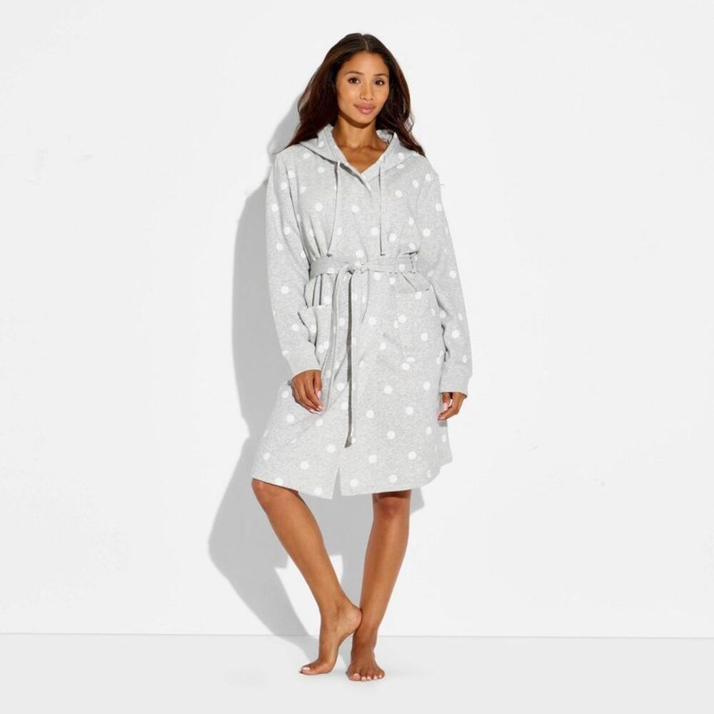 Women's Polka Dot Plush Terry Robe - Wild Fable x Olivia Dayton 1X/2X
